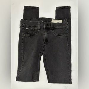 Rag & Bone Jeans Leggins Night Black Size 28 Mock Pockets Mid Rise Comfy Faded